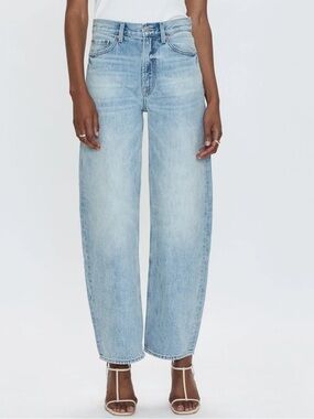 Pistola Wes High Rise Barrel Jean Cotton Clever Blue Size 30